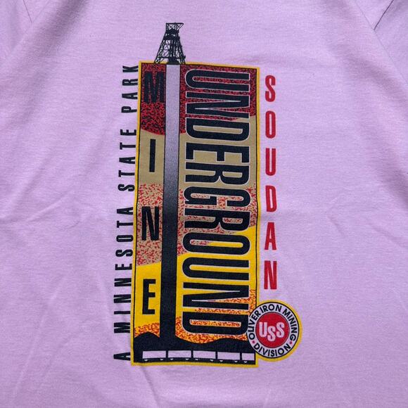 Vintage 90s Single Stitch Minnesota State Park Underground Mine Tee Shirt Medium - Picture 2 of 4